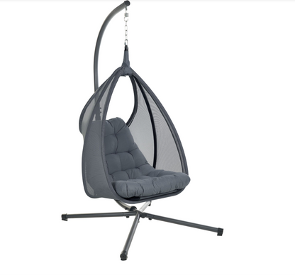 Fotel wiszący ze stojakiem AVEGNO Ciemnoszary